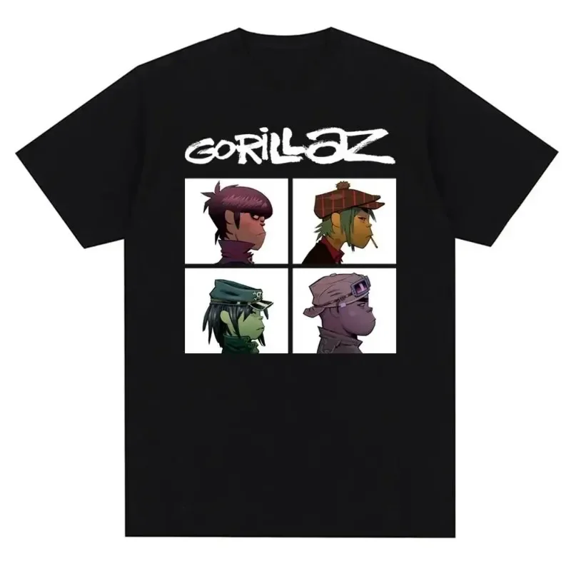 Music band Gorillazs punk rock fashion printed Tshirt 90s retro casual fashion short sleeved plus sizeTshirt suitable for women