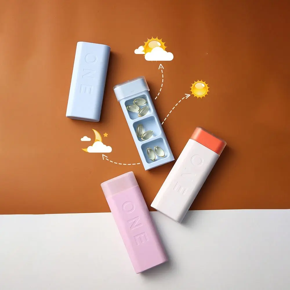 

Portable 3Grids Pill Box Fashion Large Capacity Pill Case Waterproof Moisture-proof Medicine Storage Box Women