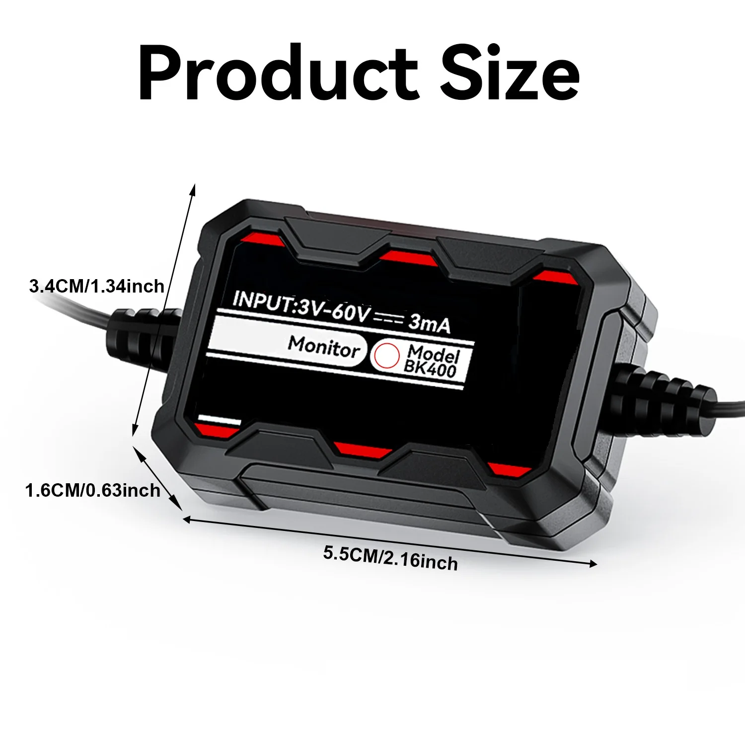 1pc 3V To 60V Monitor Oversee Device With Temperature Detection Positioning For Fleet Vehicles Trucks RVs And Marine Application