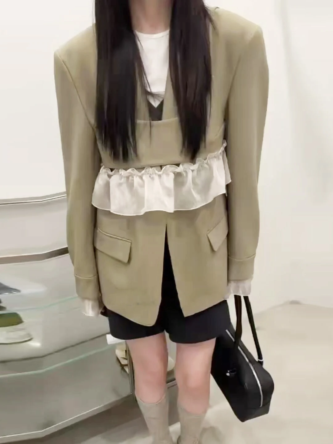 

Ele Women's Suit Jaet 2026 New Design Lace Trim Light Maturi Sle High-End Feeling French Sle Polyester Fiber