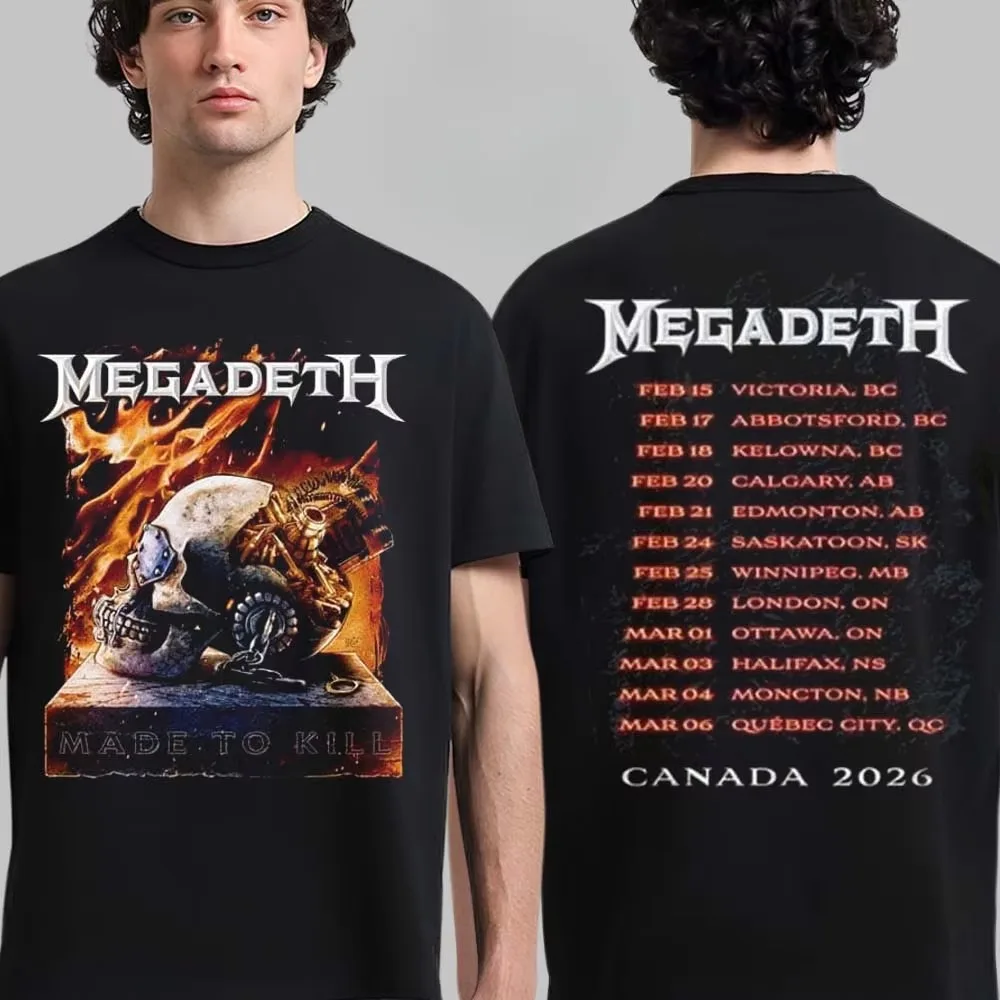 Let There Be Shred Canada Tour 2026 Megadeth Band Graphic T-Shirt Cotton Men Women Streetwear Tee