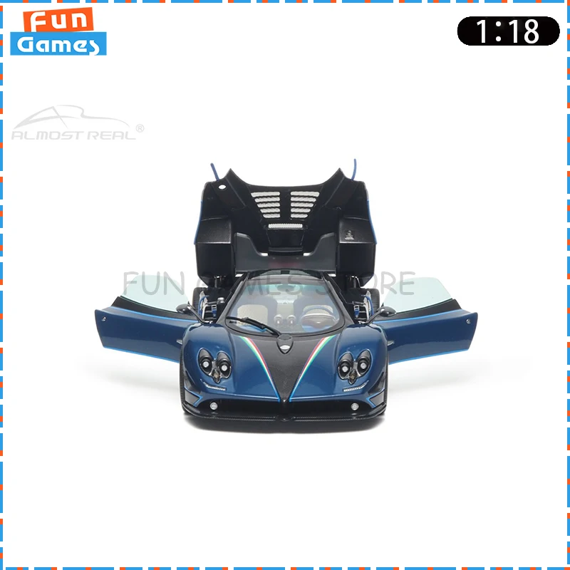 새로운 거의 실물 같은 자동차 모델 1/18 파가니 존다 트리콜로레 자동차 모델 풀 오픈 합금 시뮬레이션 자동차 장식품 컬렉션 장난감 맞춤 선물