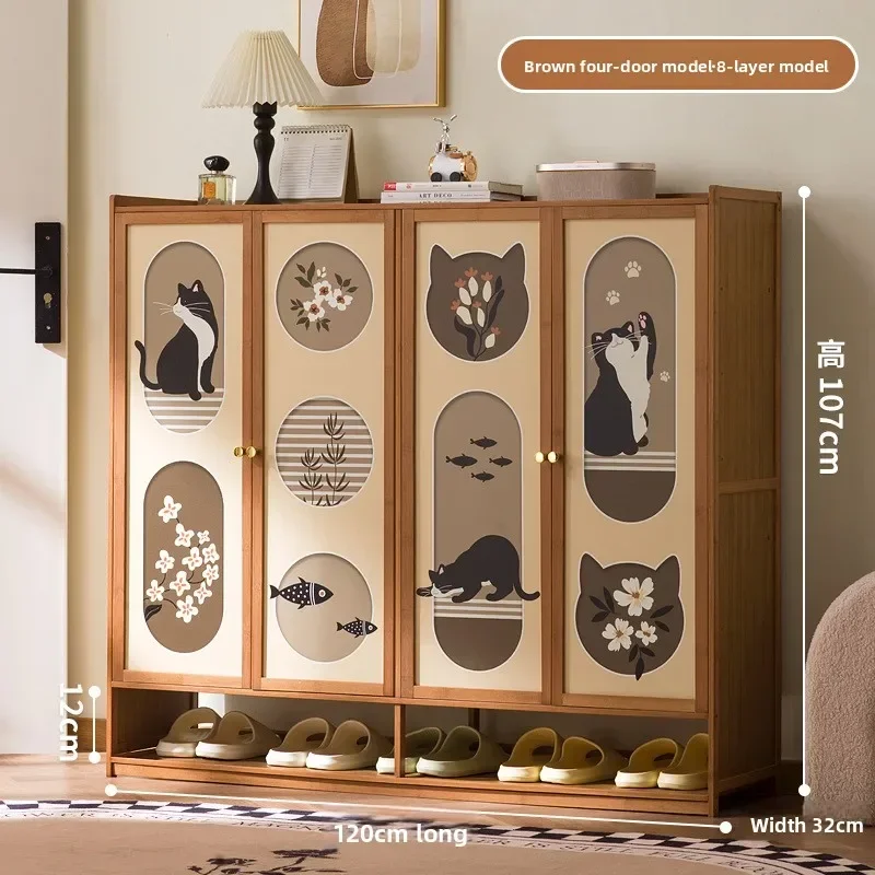 New model Household GoodsShoe Cabinet Household Entrance Home Storage Cabinet Integrated Against The Wall Entrance Shoe Rack