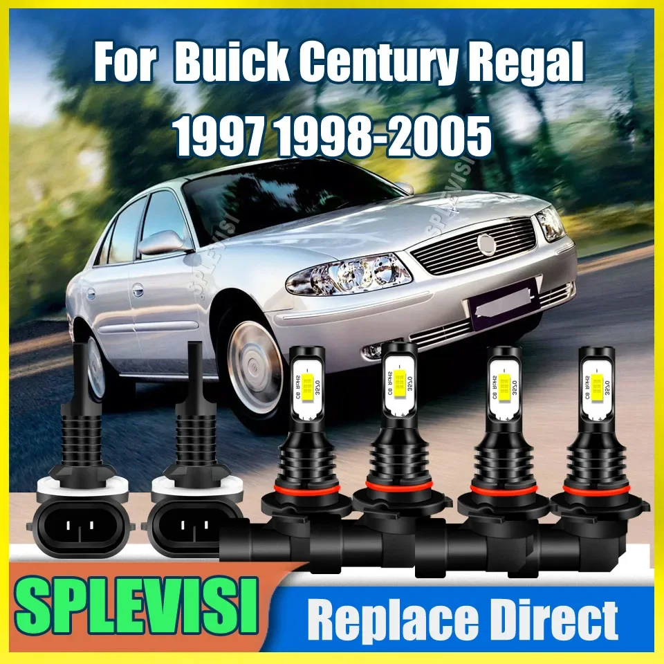 

LED White Headlight High Low Foglight Waterproof & Durable For Buick Century Regal 1997 1998 1999 2000 2001 2002 2003 2004 2005
