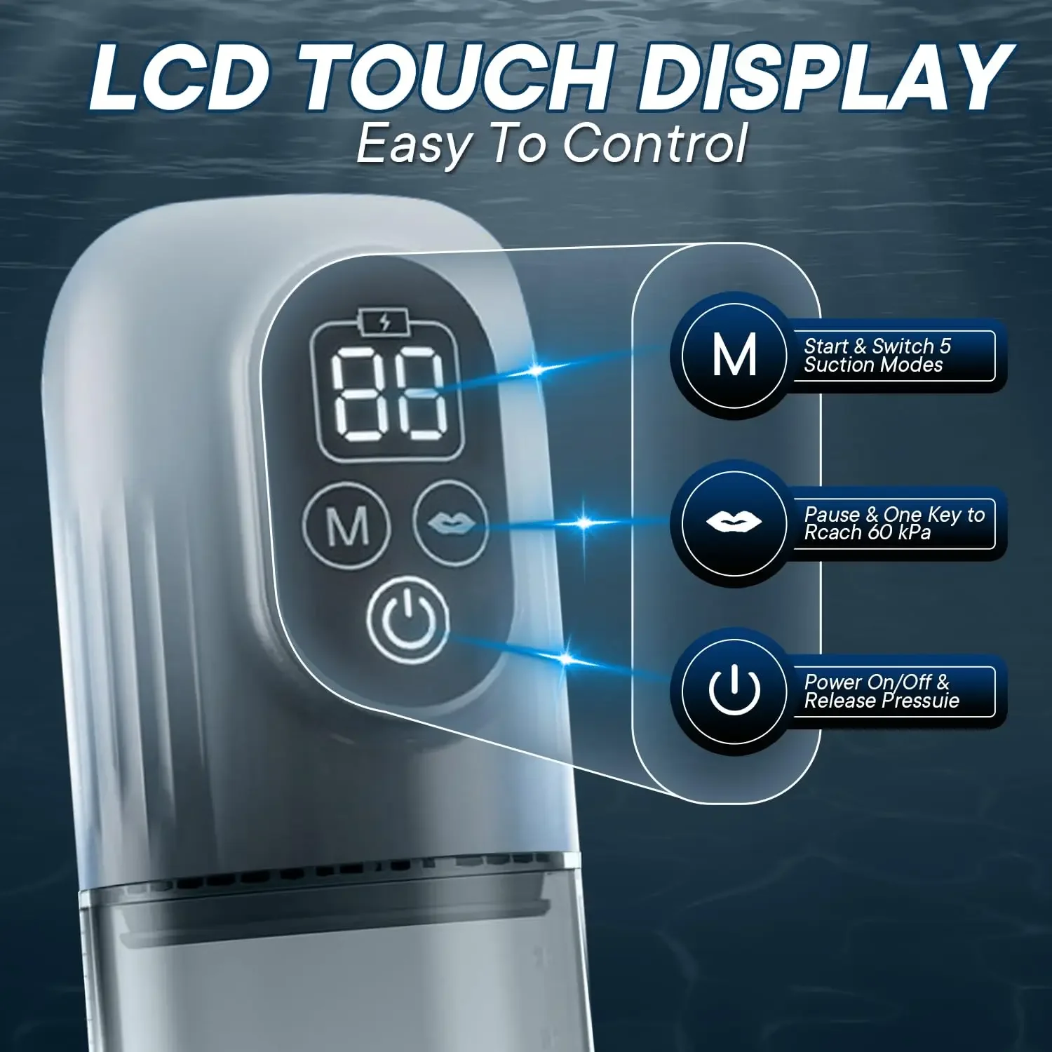 توسيع تمديد مضخة القضيب المدرب جديد LCD الكهربائية القضيب مضخة القضيب مص الذكور الموزه كأس ديك مضخة الجنس لعب للرجال