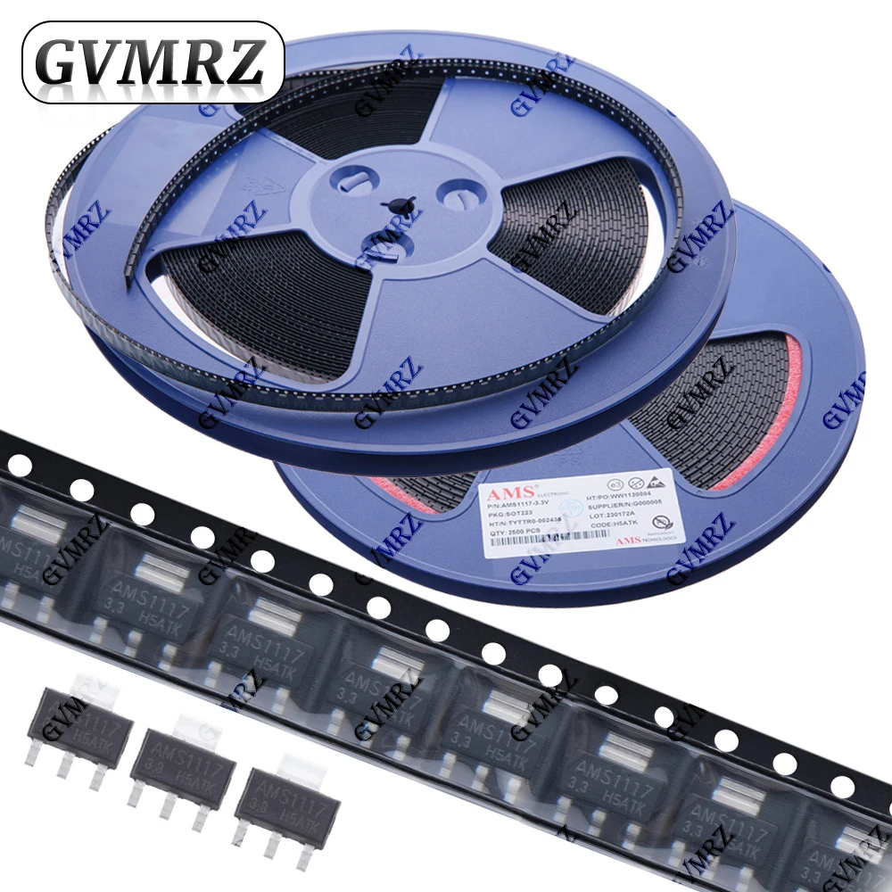 10/20/50/100/1000/2500PCS AMS1117 SMD Kit 1.2V 1.5V 1.8V 2.5V 3.3V 5.0V ADJ SOT-223 TO-252 SOT89
