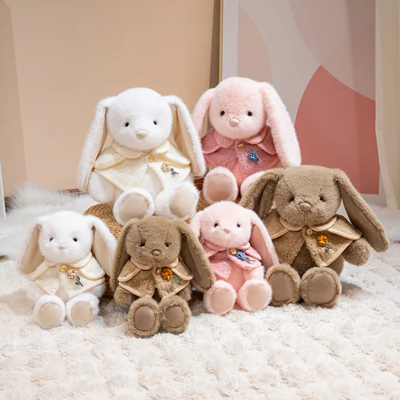 Fluffly Rabbit Baby Appetite Plush Toy Cute Animal Soft Shawl Rabbit Plushies Doll Girls Hug Pillow Kawaii Room Decor Girls Gift