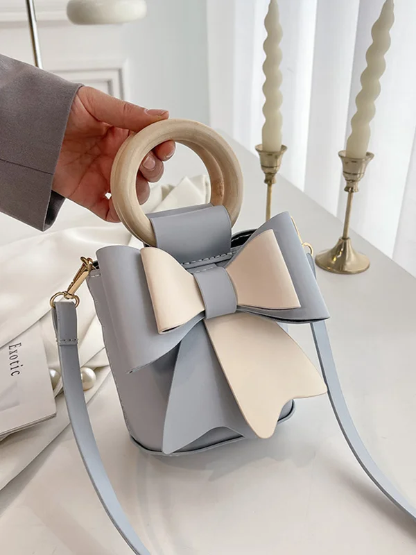

Handmade DIY Knot Buet Bag Faionable Vntine's Day Gift for Girlfriend Soft PU Leather Casual oulder Bag