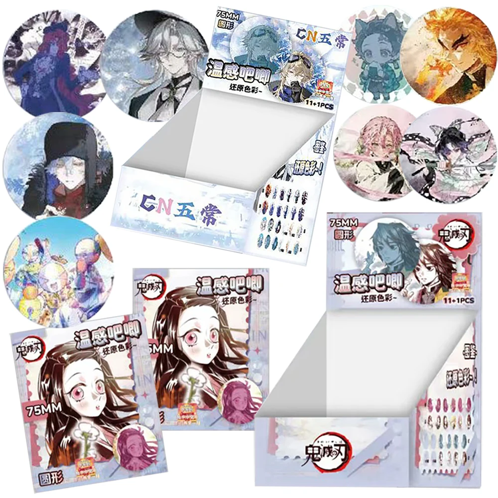 

Demon Slayer Fantasy Anime Collection Toys Handsome Characters Temperature Change Badge Encourage Children's Holiday Fun Gifts