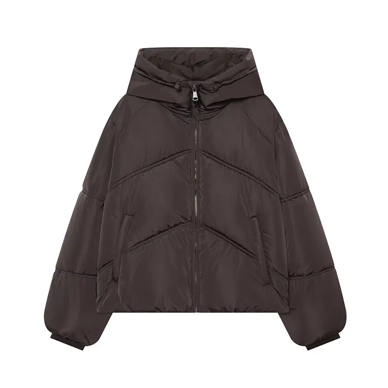 Nlzgmsj 2026 Winter Women Short Hooded Jacket Winter Warm Quilted Coat Loose Casual Outerwear Female Zipper Parka