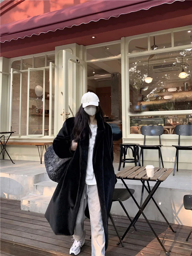 2025 ملابس نسائية سميكة متوسطة الطول معطف فرو صناعي شتاء جديد 1130 #2