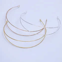 3pcs Metal Hairband Two-line Bride Crown Headdress DIY Jewelry Components Wedding