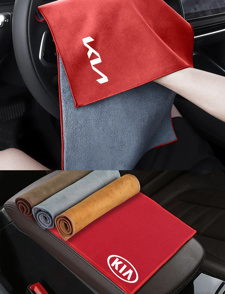 Emblema de toalha para lavagem de carro, acessório para kia gt-line sportage ceed rio picanto sorento soul cerato venga forte k9 cadenza optima selt
