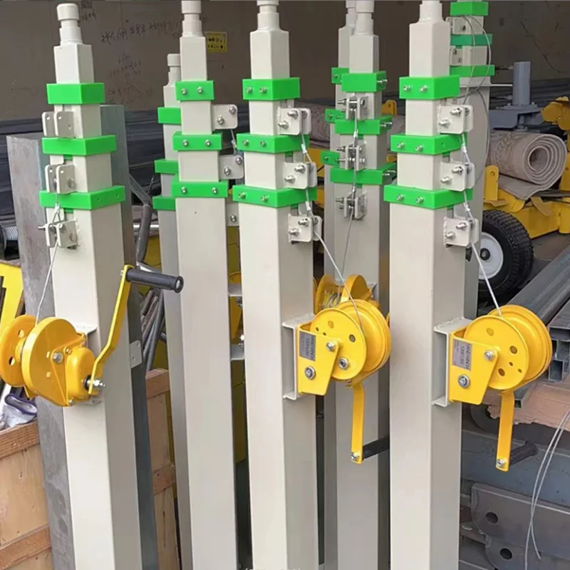 Solar mobile monitoring Sentinel mobile station 3m 4m 5m 6m hand lift pole pneumatic lift pole