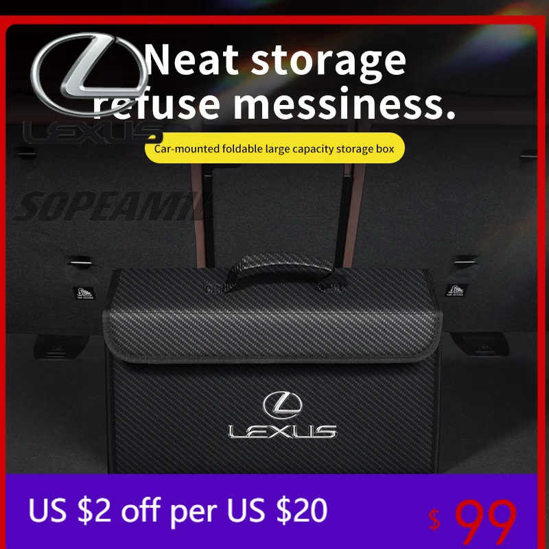 

Interior Mouldings Car Trunk Storage Box Large Capacity Felt Tools Bag Lexus ES200 ES260 ES300h GS300 CT200h IS250 IS300h RX300