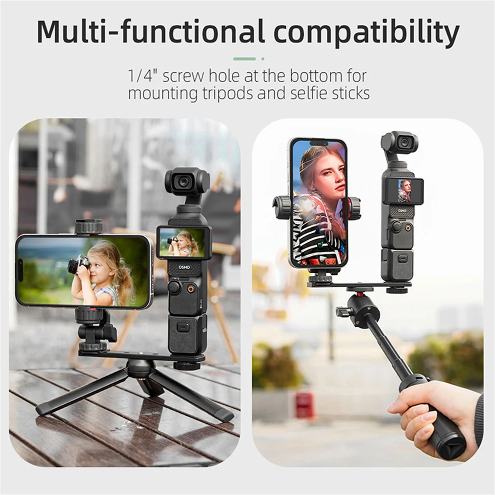 ポケット 3 フレームスマートフォンホルダーコールドシューマウント折りたたみ 1/4 ネジアダプタ DJI OSMO ポケット 3 カメラアクセサリー