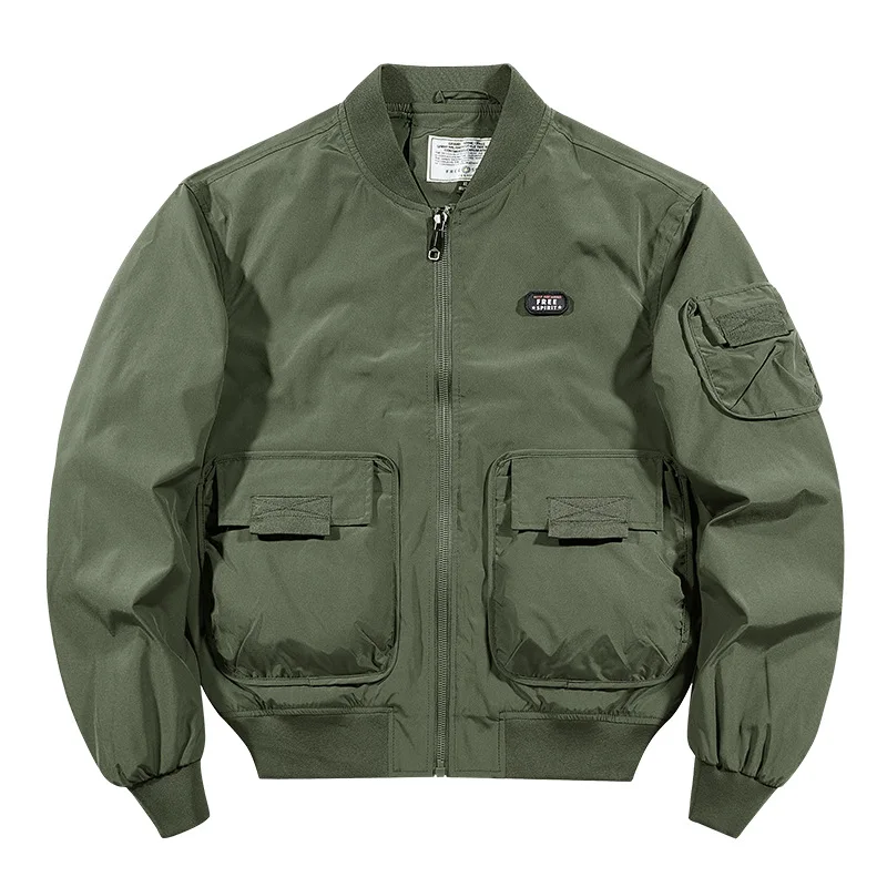 

New Fashion Men MA1 Flight Jackets Spring Male Outwear Baseball Jackets Casual Bomber Jackets Men Multi-pockets Cargo Coats 5XL
