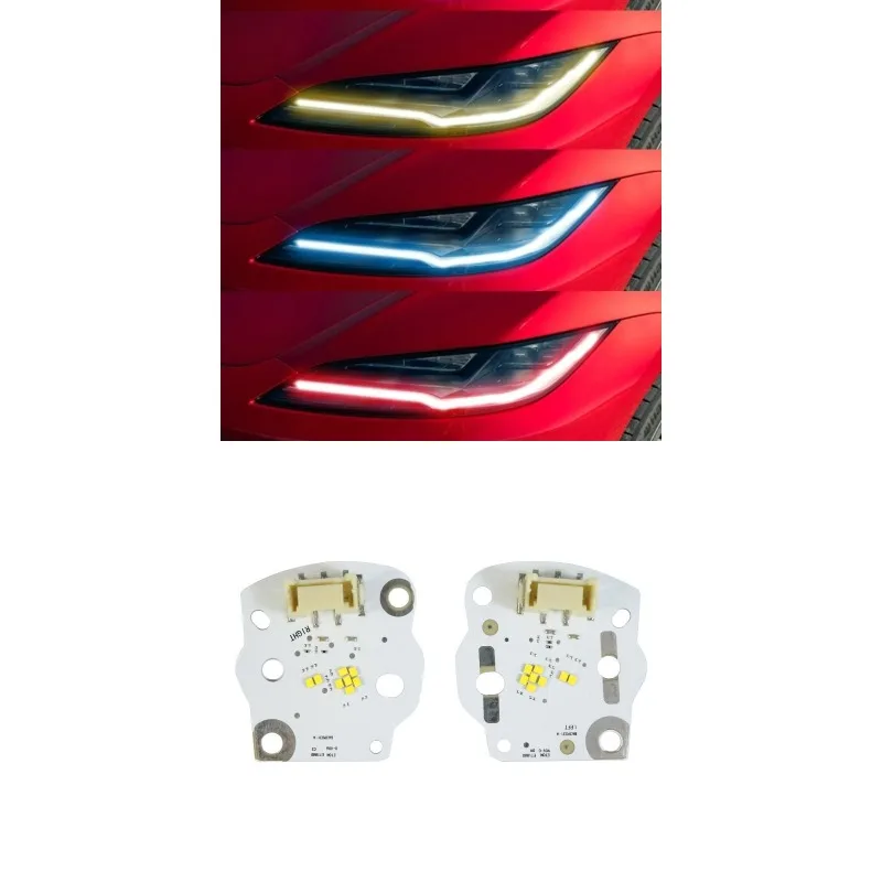 

Ремонт чипа дневного света для Tesla Model 3 2024 2023-2025 светодиодных платов DRL CSL дневных ходовых огней Angel Eyes желтый синий красный