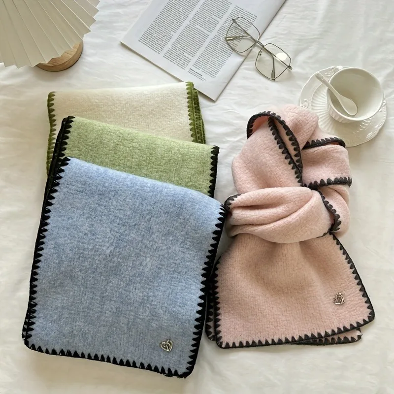 

1pcs Winter Scarf Women Imitation Cashmere Knitted Korean Vintage Style Warm Fashion Accessory Coat Accessories