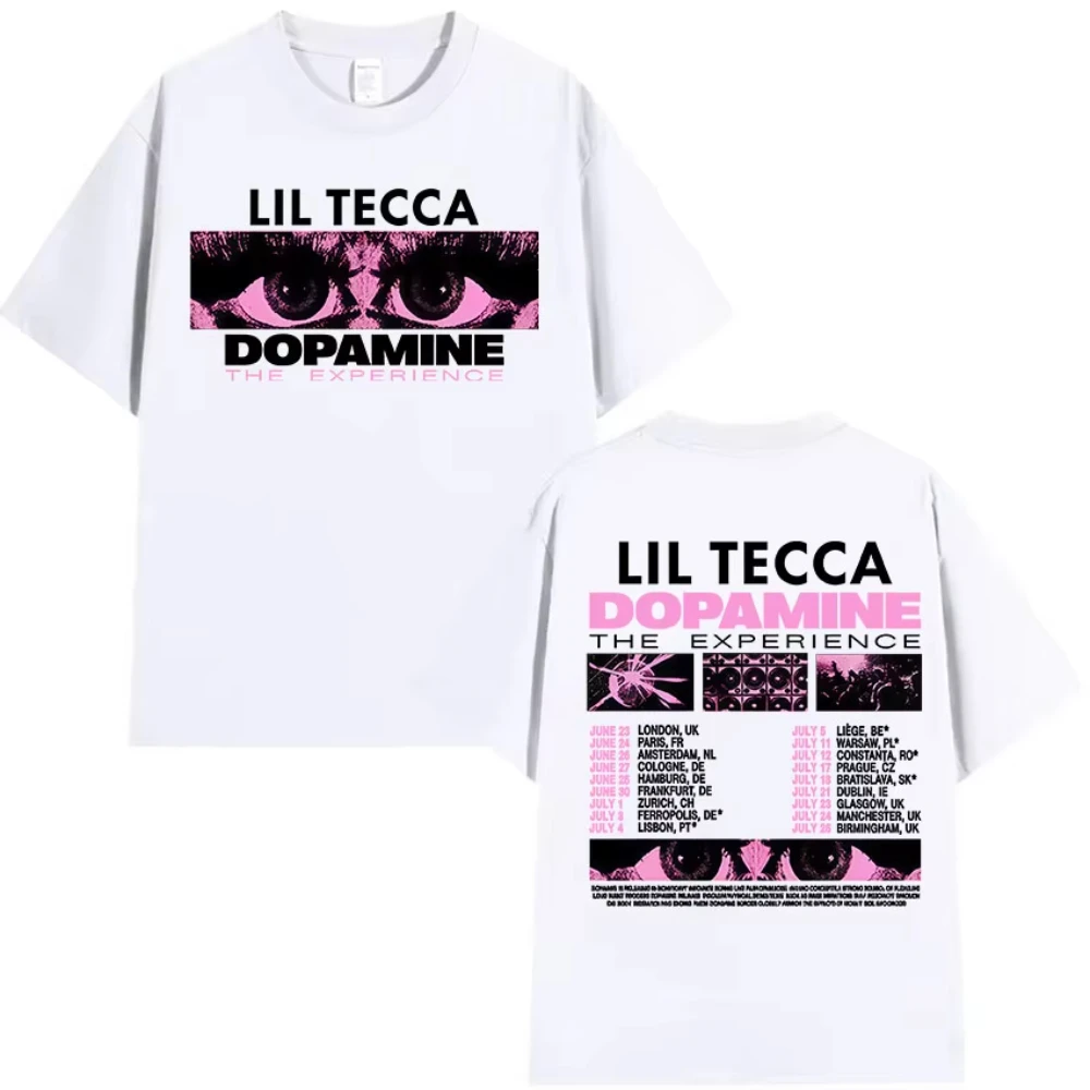 Lil Tecca Dopamne The Experience Tour 2025 Merch T Shirt Men's Women Harajuku Aesthetic Fashion Short Sleeve T-shirts Streetwear