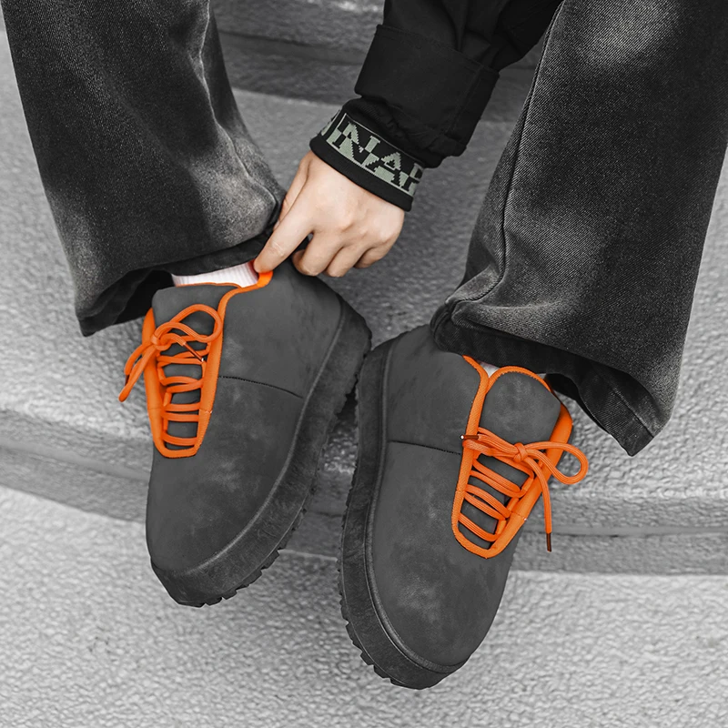 أحذية الثلوج الرجالية في الهواء الطلق الشارع لينة سميكة الباردة والدليل على الدافئة لينة عدم الانزلاق Preppy هدايا العيد الرجال التمهيد جديد الخريف الشتاء #3