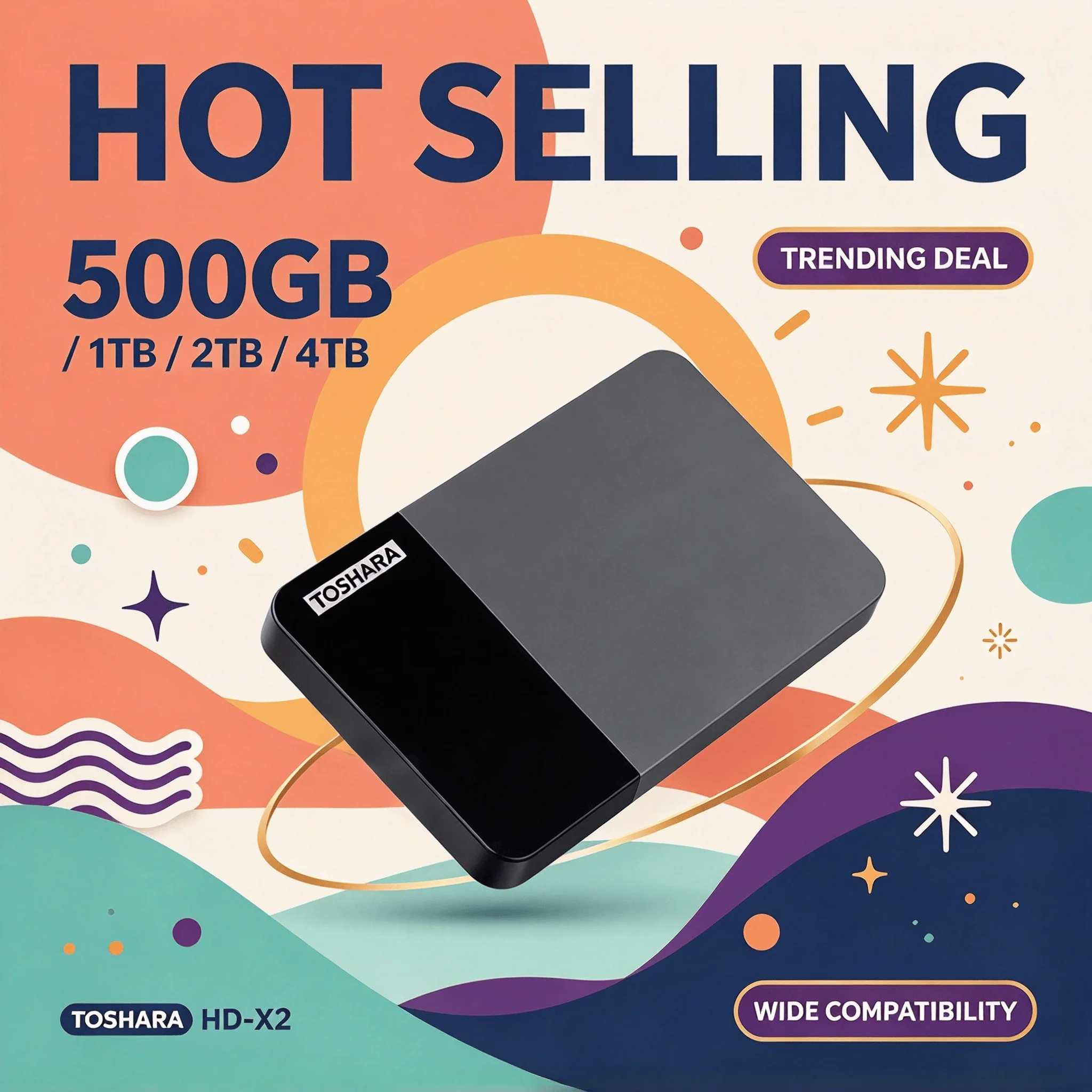 B3 TOSHARA 2.5 Inch Canvio Ready USB3.0 Portable External HDD 1TB 2TB 4TB Hard Disk for Laptop Mac Android Pro Max HD V30