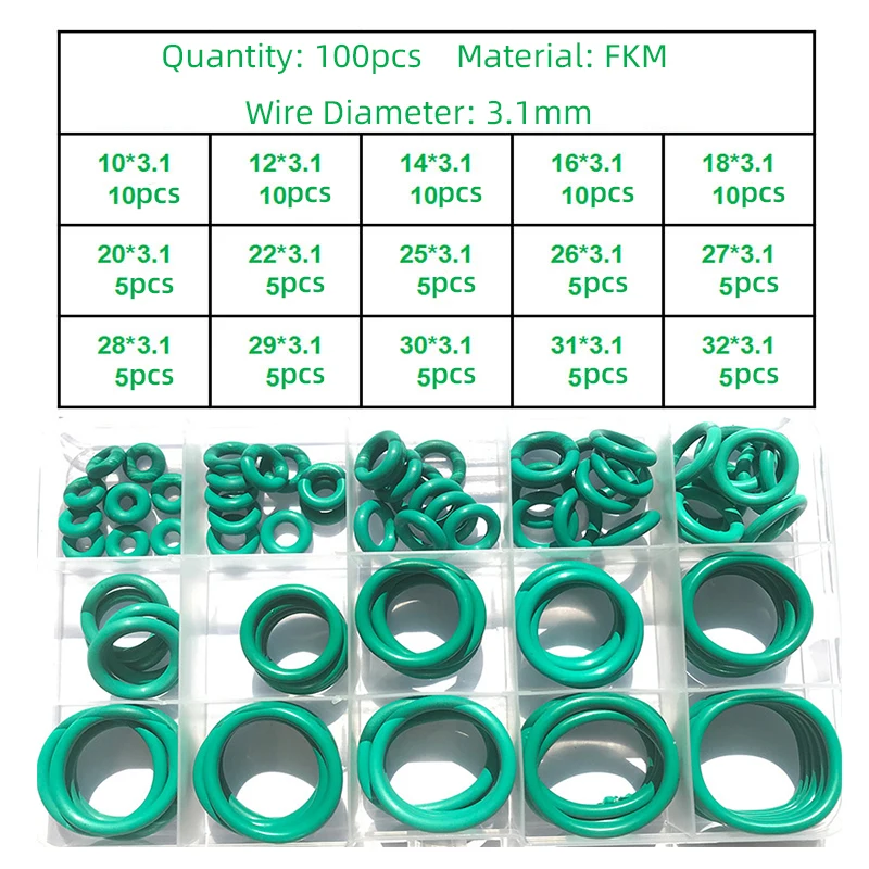 250-100Pcs FKM O Ring CS 1 ~ 3,1mm OD 4 ~ 32mm Dichtung Isolierung öl Hohe Temperatur Widerstand Fluor Gummi O Ring – Detail 9