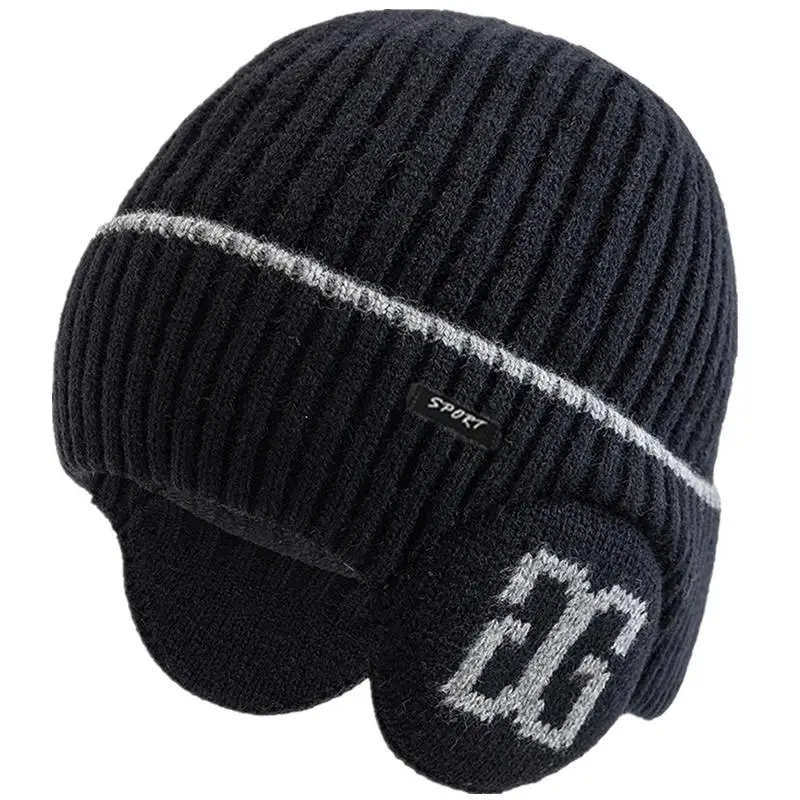 New Unisex Plush Fur Lined Winter Beanie Hat With Earflap Fashion Winter Hats For Men Women Outdoor Classic Keep Warm Cap