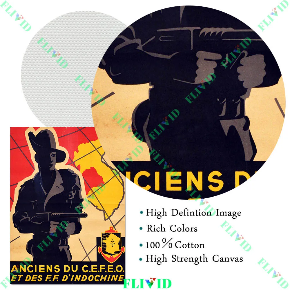 Vintage French Military Recruitment Poster Print, Antique Ww1 & Wwii Illustrated Wall Art Canvas Painting For Living Room Decor - view 6