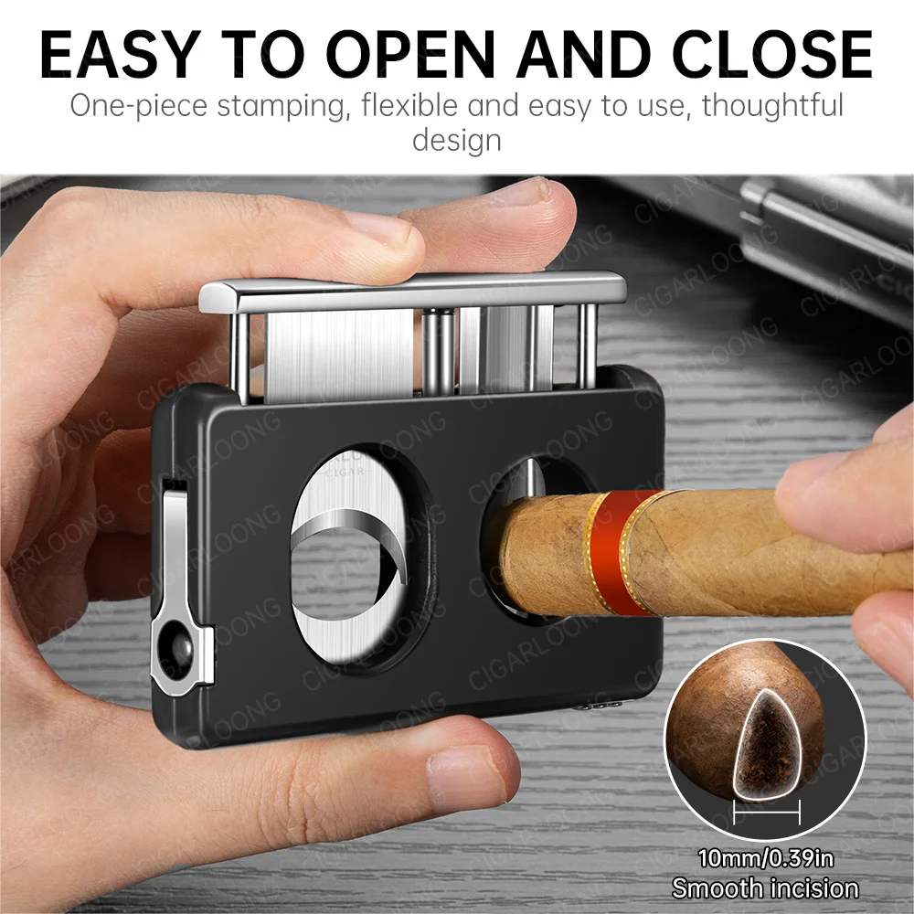 Pocket Cigar Cutter Stainless Steel Portable and Durable 5-in-1 V Type Flat Scissor Hidden Holder Cigar Diamond Cigar Needle
