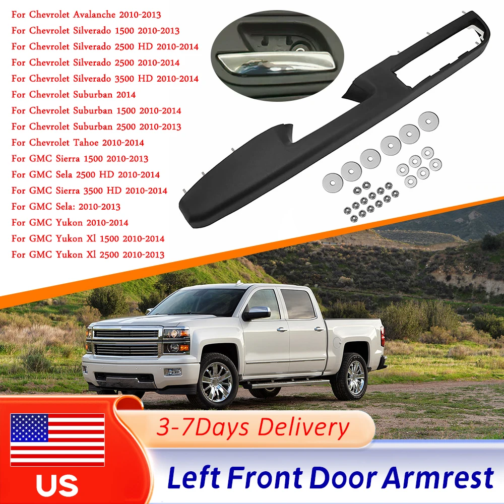 

Передний левый подлокотник со съемной ручкой, комплект для ремонта переднего левого подлокотника для Chevrolet Silverado Tahoe 2010-2014