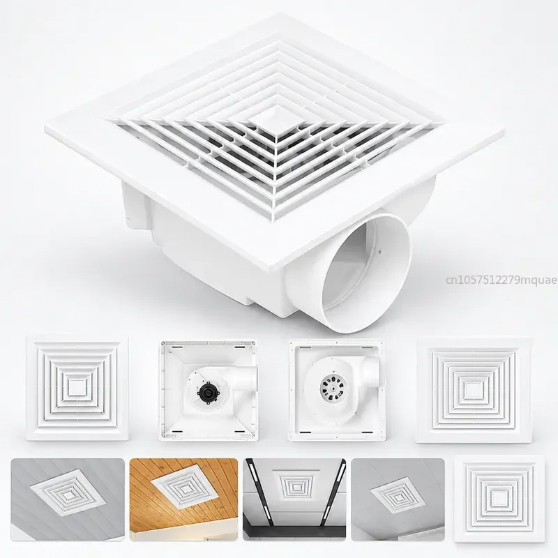 Silent Bathroom Exhaust Fan 30x30cm Integrated Ceiling Ventilation Fan For Kitchen Home Air Extractor Quiet Ductless Blower