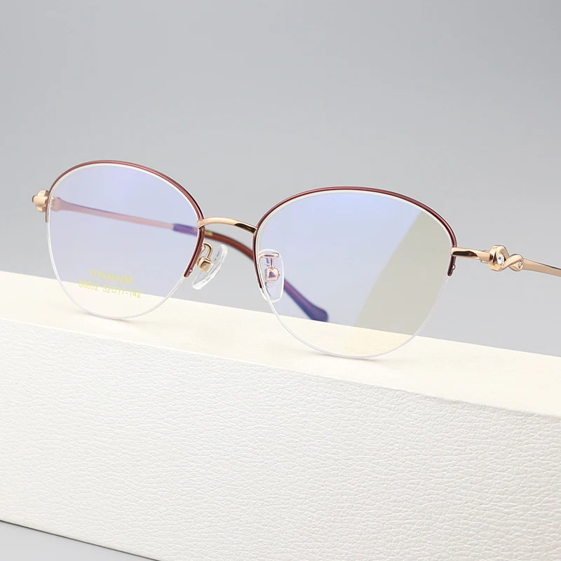 عالية الجودة خفيفة للغاية التيتانيوم النقي النظارات الإطار أزياء النساء المصوغات وصفة طبية قصر النظر إطارات النظارات #2