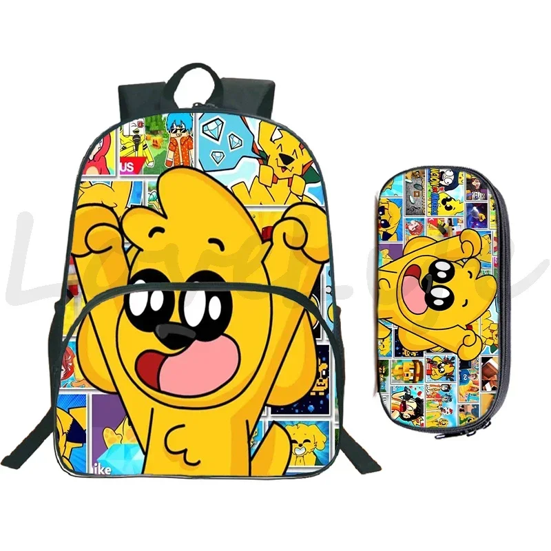 Mochila escolar Compadretes Mikecrack, bolsa para bolígrafos, 2 unidades/juego, Mochila de dibujos animados 3D, Mochila para niños, Mochila escolar para niños y niñas, Mochila para estudiantes