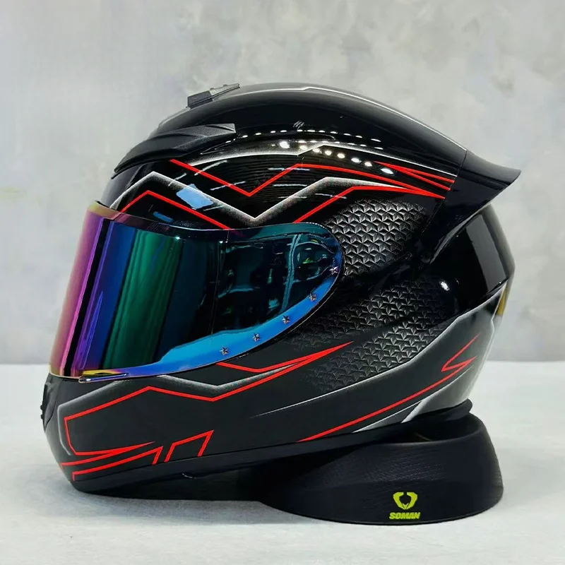 

Wind Noise Reduction Full Face Motorcycle Helmet with High Density EPS Inner Maximum Head Protection for Adult Commuting Safety