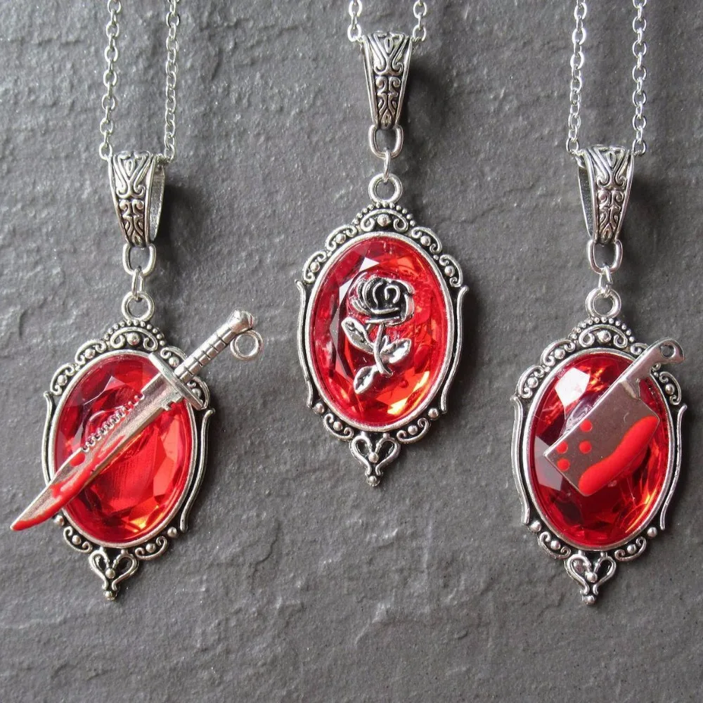 goth-charme-tira-cor-oval-rendas-flor-espada-faca-alivio-pingente-de-cristal-vermelho-colar-para-mulheres-halloween-terror-joias