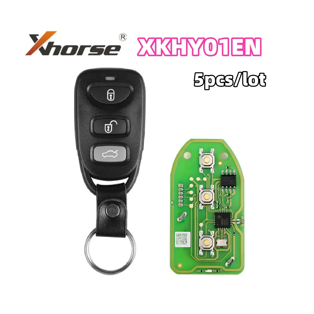 

5pcs/lot Xhorse XKHY01EN Wire Remote Key for Hyundai 4 Buttons English Version work with VVDI2 Mini Key Tool Max Pro