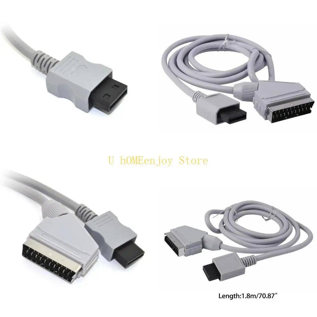 B0KF 1.8m RGB Scart Video AV Cable Cord for NTSC / / Game Console