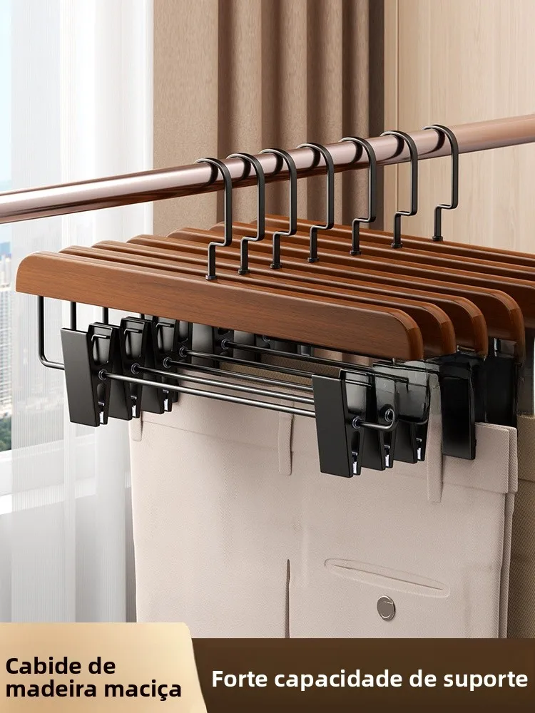 retro-style-strong-wooden-pants-hanger-for-adults-no-trace-clothing-store-special-anti-slip-spring-clamp-for-pants-storage