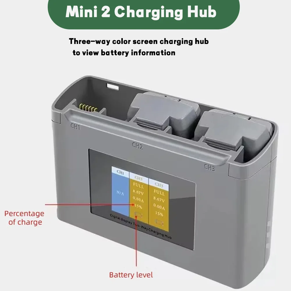 

Mini2 Three-way Charging Butler 3-in-1 Support PD fast charging Color screen Digital display Suitable for mini2/2se/se/4K