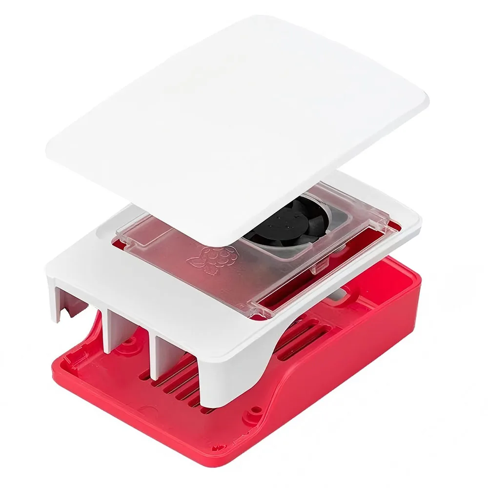 Official-style Raspberry Pi 5 Case with Active Cooling Fan Kit - Stackable ABS Enclosure with Heatsink
