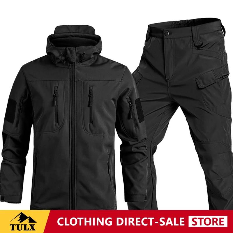 Tactical Soft Shell Assault Suit Beetle Waterproof Warm Wear-resistant Windproof Outdoor Mountaineering Suit Thick Set