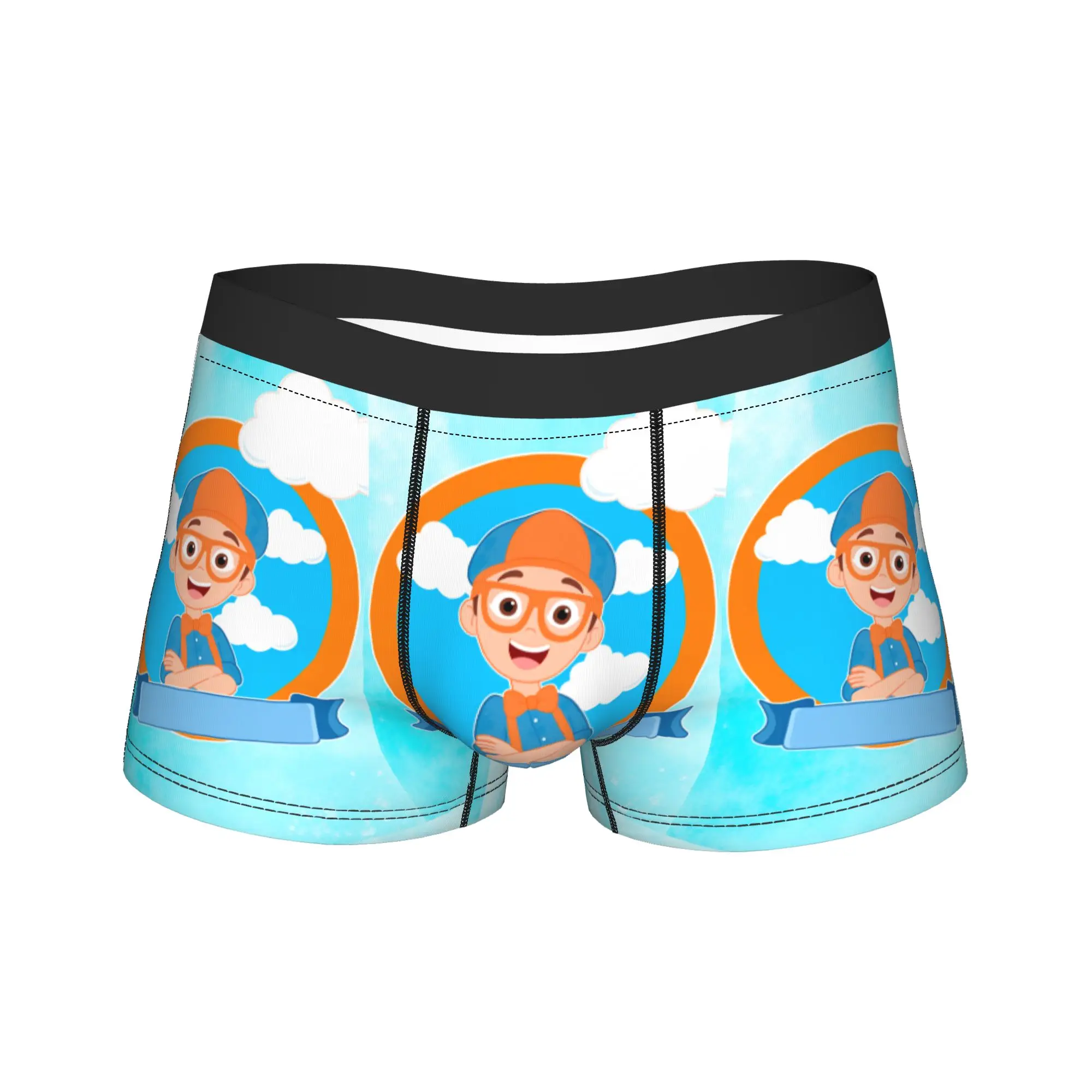 

Мягкие трусы-боксеры B-Blippiing с мультяшным принтом для мужчин, большие размеры, с анатомическим карманом, в индивидуальной упаковке