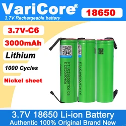 VTC6 3.7V 3000mAh 18650 Li-ion Rechargeable Battery 20A Discharge VC18650VTC6 batteries + DIY Nickel Sheets