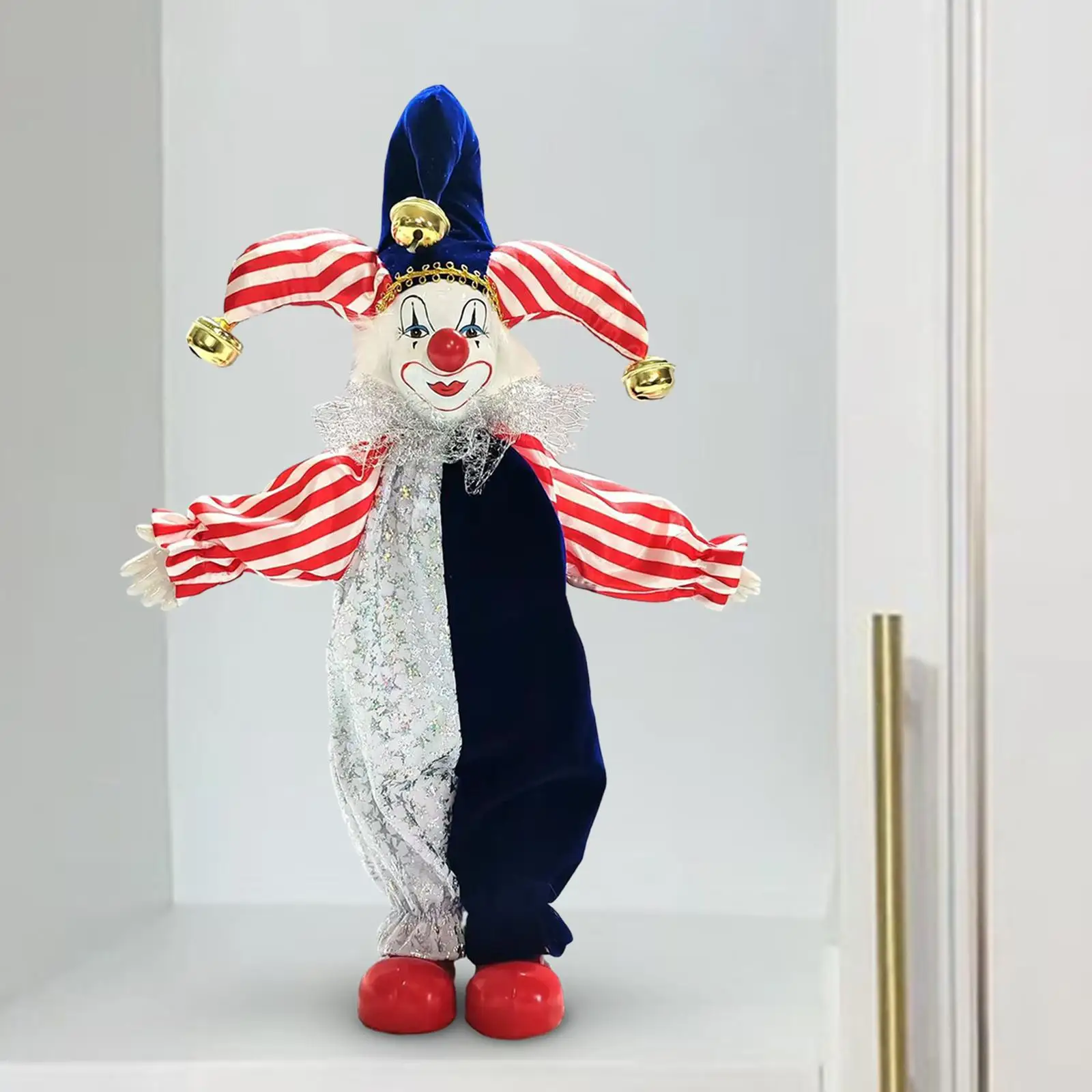 Porcelain Clown Doll Movable Joint Valentine Day Gift for Kids Halloween Ornament for Party Favor Souvenirs Festival Arts Crafts