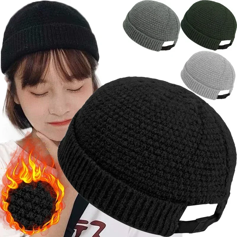 Beanie Hats Men Women Autumn Winter Warm Landlord Hat Streetwear Hip Hop Brimless Hat Knitting Docker Cap Wholesale