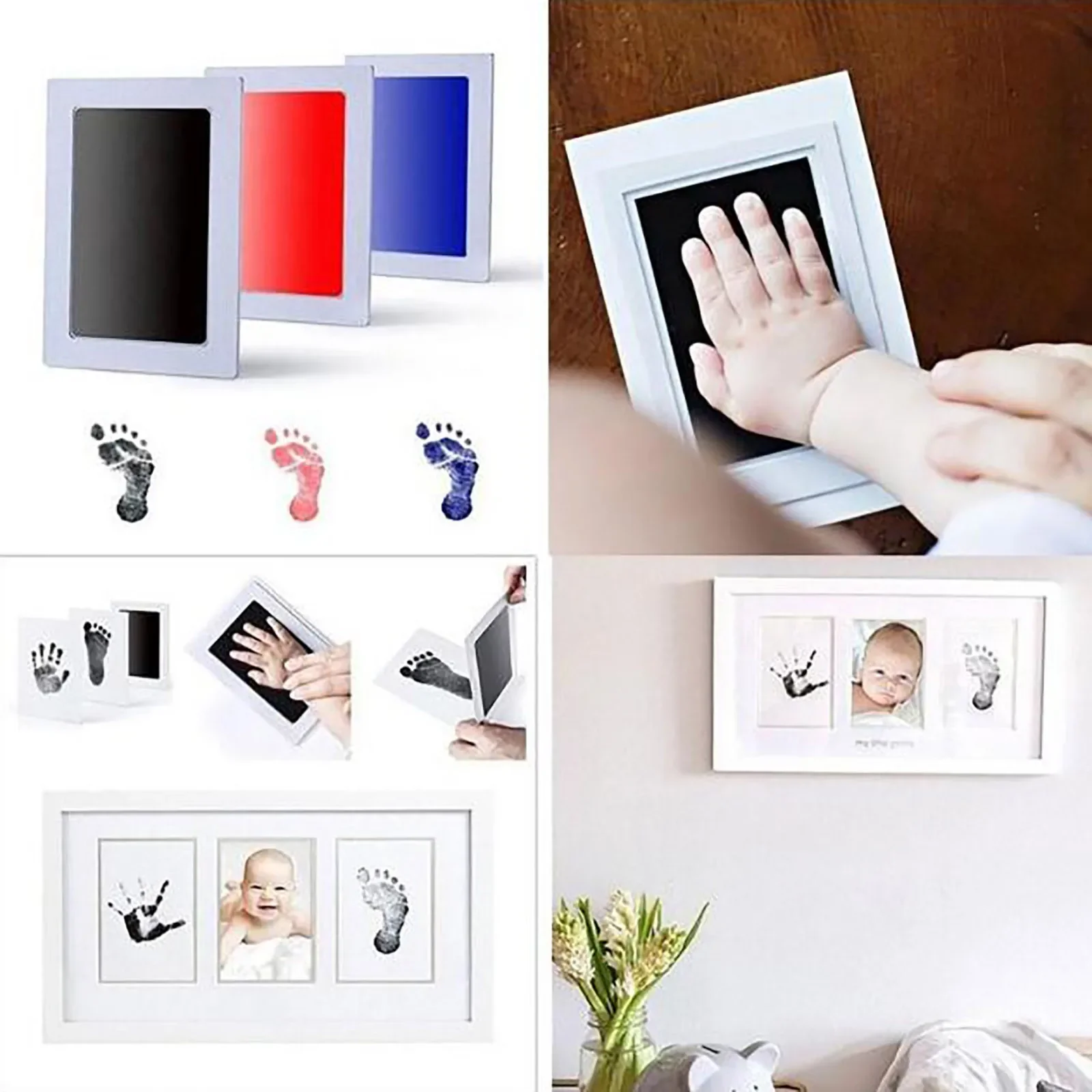 Newborn Baby DIY Hand And Footprint Kit Ink Pads Photo Frame Cat Dog Paw Print Accessories Clean Touch Inkless Pet Souvenir Gift