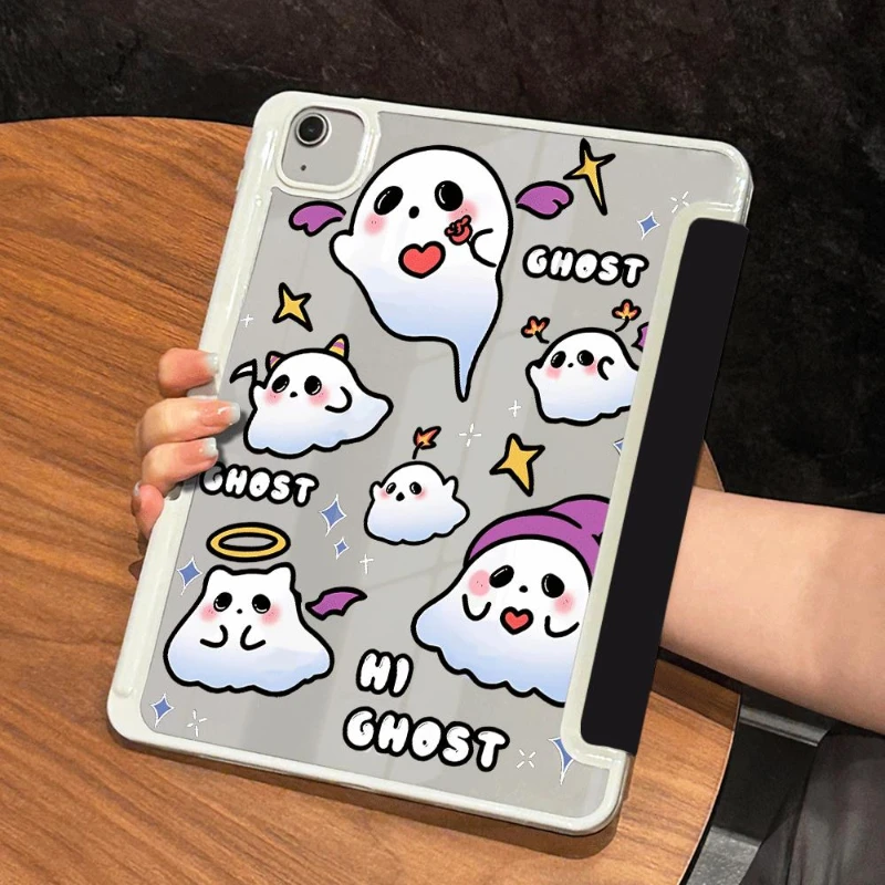 เคสแท็บเล็ตผีน่ารักสำหรับ7 8 9th 10.2เคส iPad Air 5 4 10.9เคส9.7 6th Gen iPad Mini6ถอดออกได้