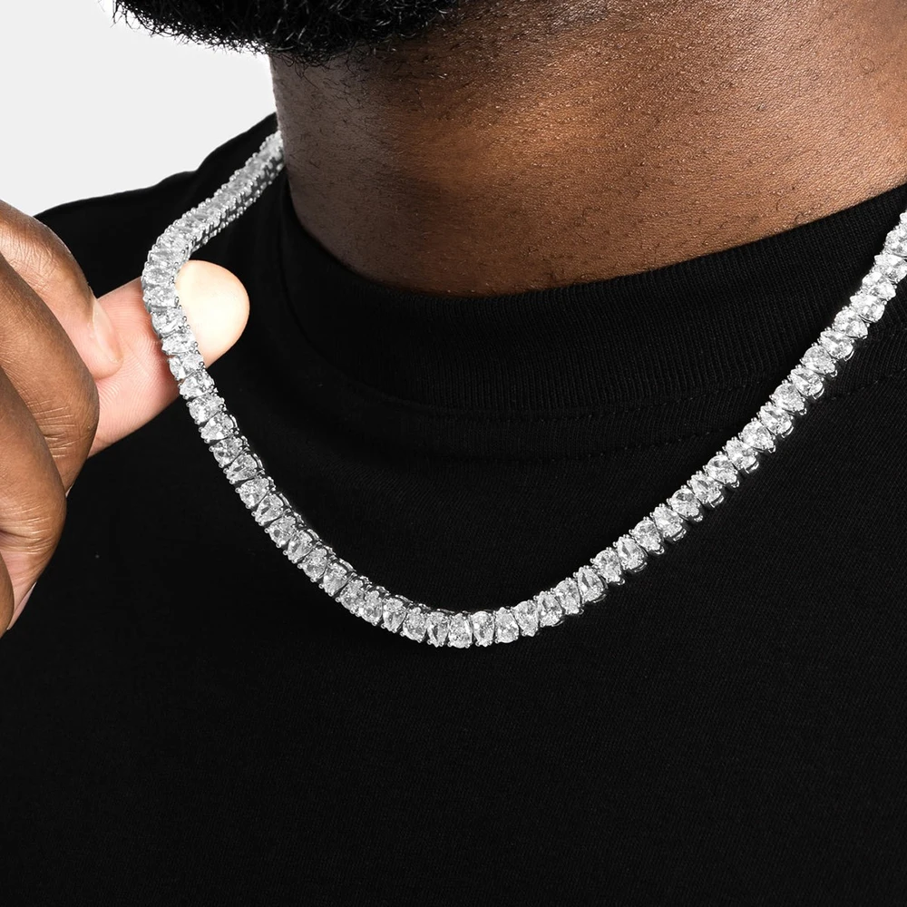 

HHIOK Hip Hop Style 6mm Water Drop Iced Exquisite CZ Zircon Tennis Chain Fashion Personalized Women's Jewelry Bracelet