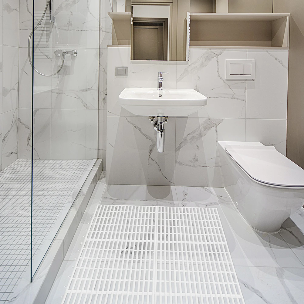 

4Pcs Anti-Slip Cushion Tpe Bathroom Mats Non-Skid Hollow Floor Pads Home Decor Safe Practical Longtime Use Floor Mat